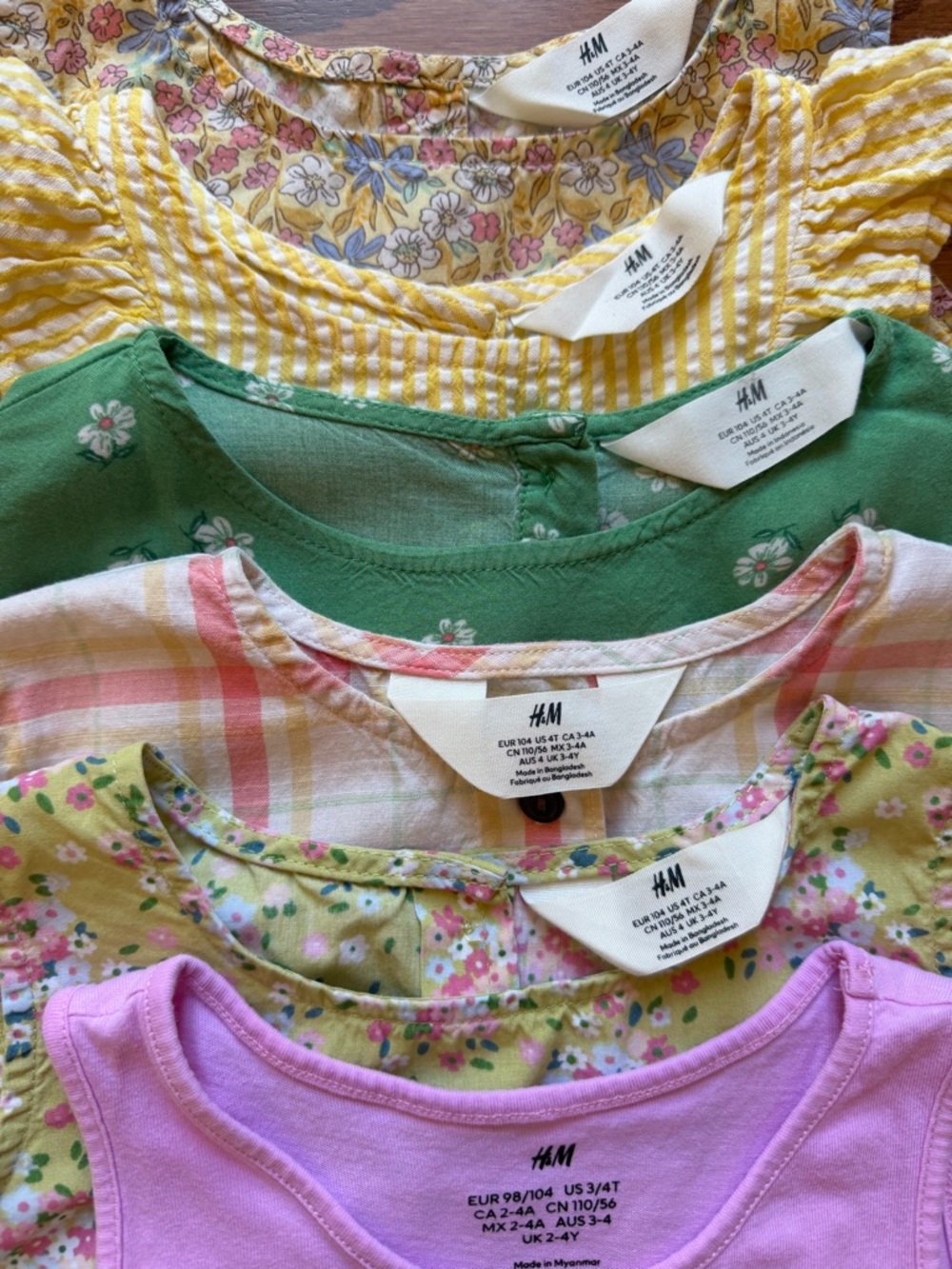 H&M Little Girls Summer Dresses Lot of Six - Size 4T